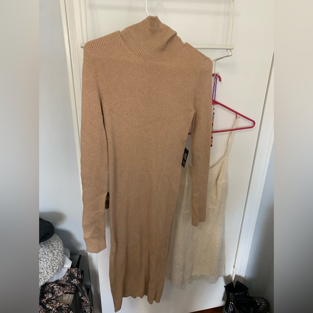 NWT express tan sweater dress. Size S